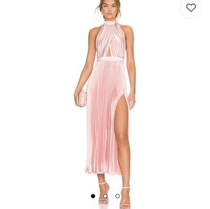 Renaissance Split Midi Dress in Light PinkL'IDEE